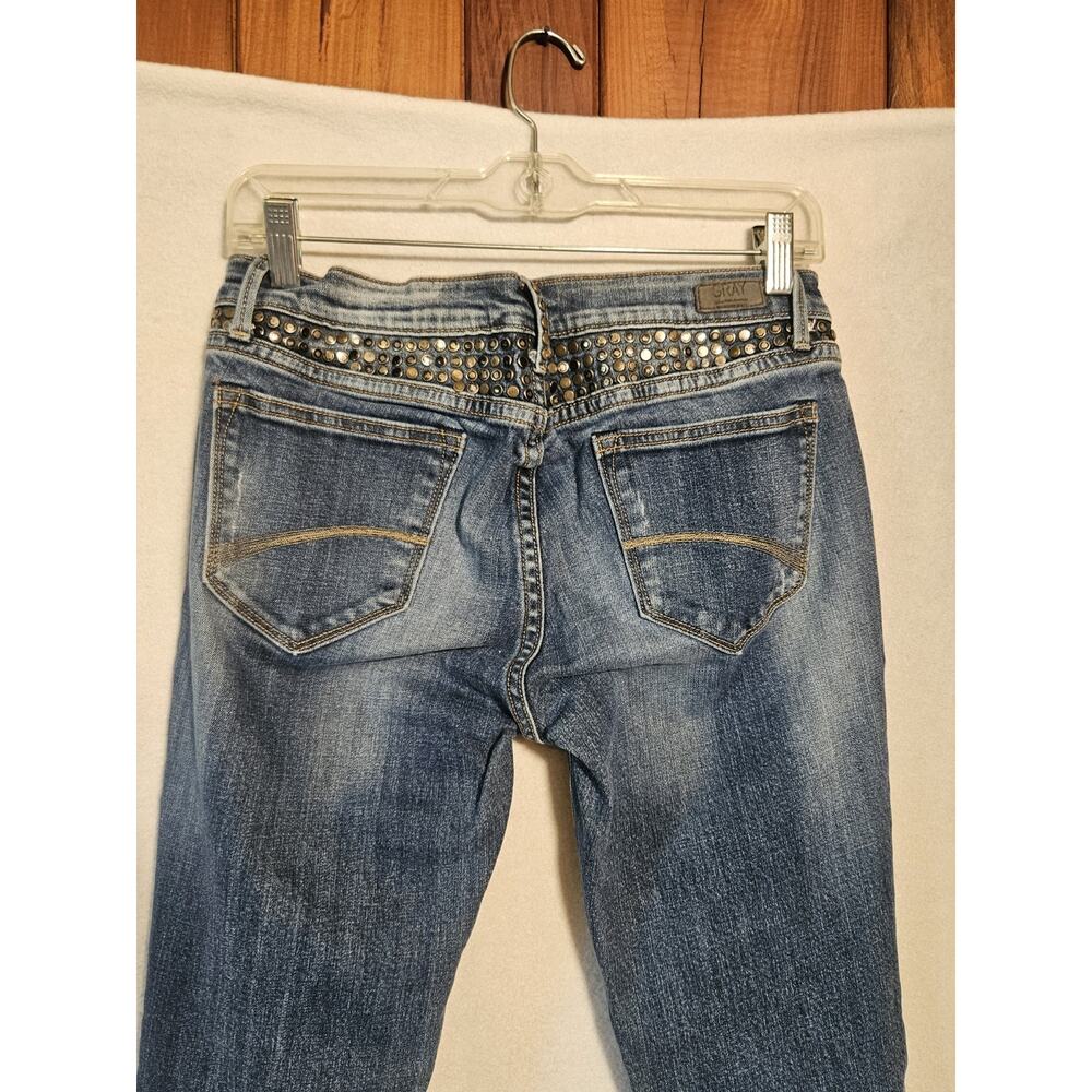 GRAY Saks Fifth Avenue Studded Skinny Jeans Medium Wash Distressed Women's - Picture 9 of 16